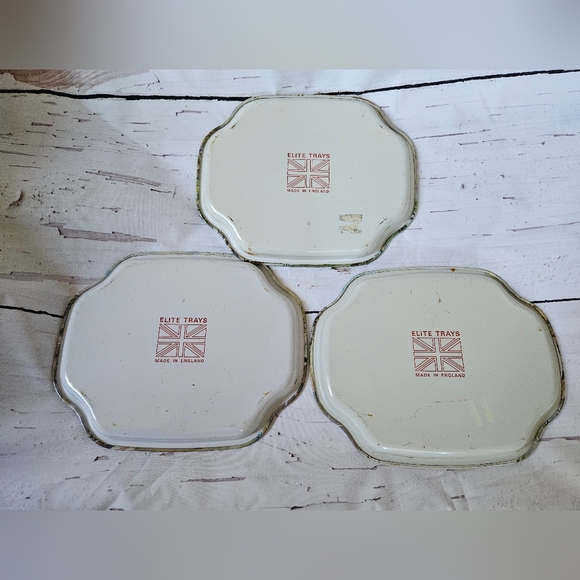 Vintage Set of 3 Elite Metal Trays - Picture 6 of 7